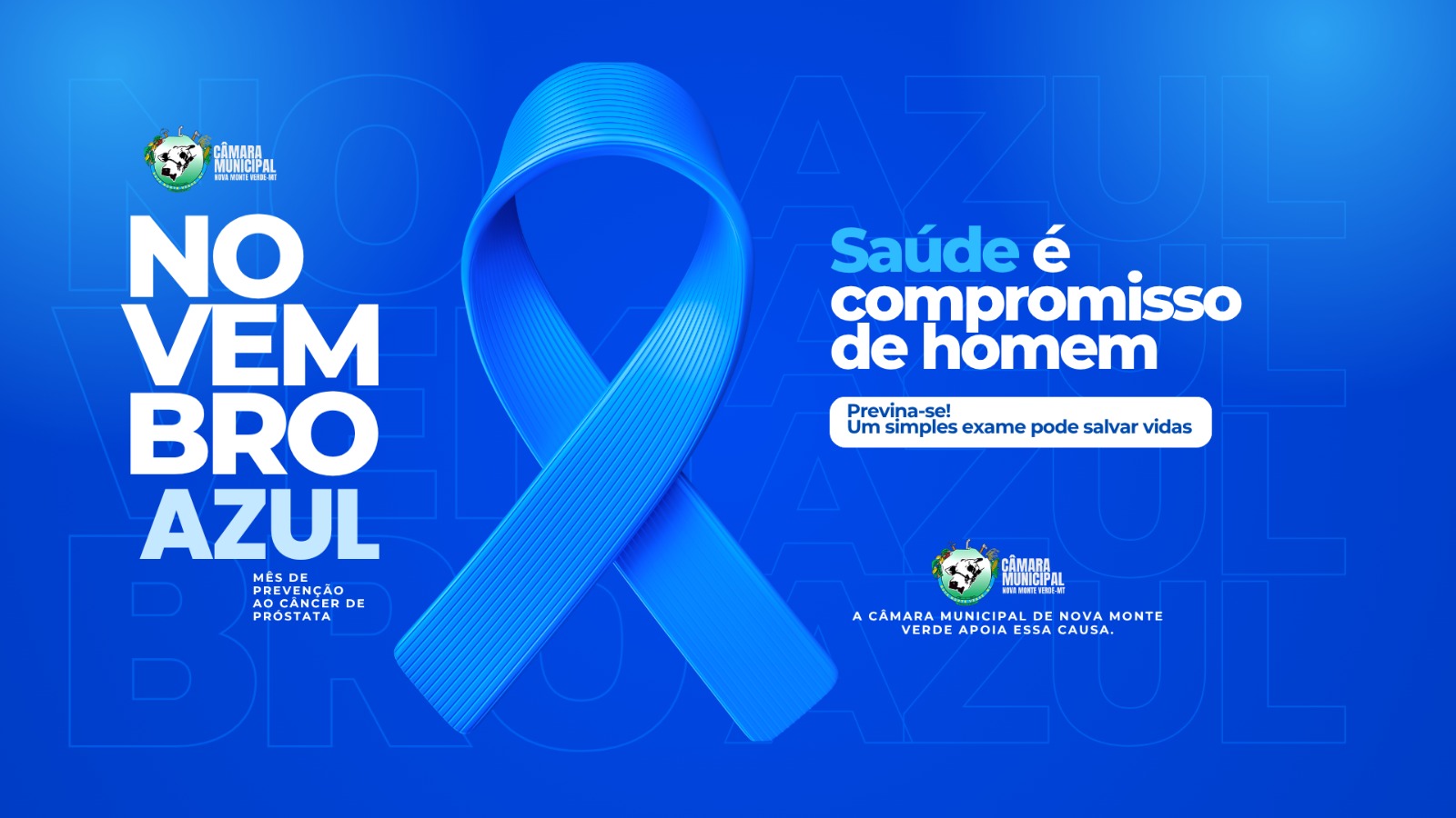 Novembro Azul mês de prevenção ao câncer de próstata.